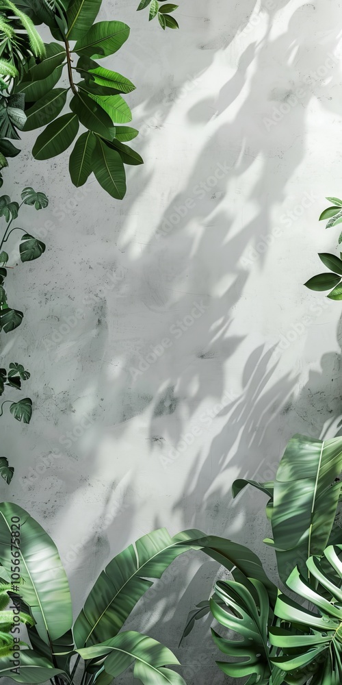 Poster green plant setup designed with empty space for text