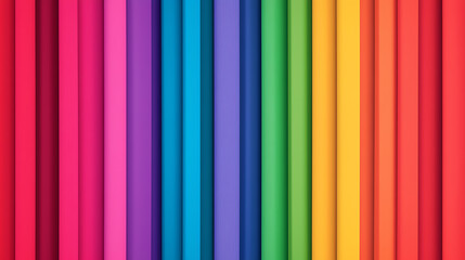 Obraz premium Colorful vertical stripes creating a vibrant pattern, perfect for backgrounds or design elements.