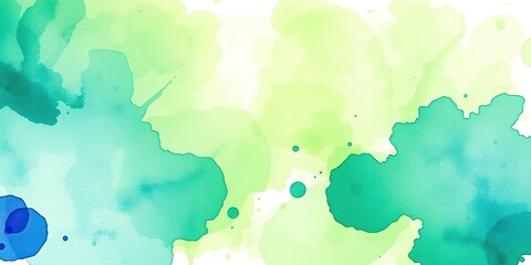Obraz premium Abstract isolated watercolor stain in shades of blue and green on a white background, watercolor, design, vibrant
