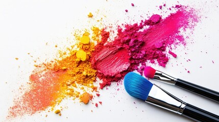 A vivid splash of cosmetic color stands out against a clean white background