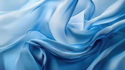 Obraz premium An abstract blue background showcases layers of folded silk drapery producing a captivating and sophisticated design perfect for the fashion sector