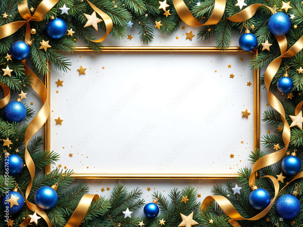 Poster elegant new year frame with empty space for text, greeting card for christmas. generative ai