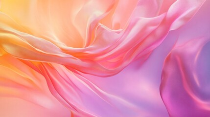 Obraz premium A pink and orange fabric with a flowy texture