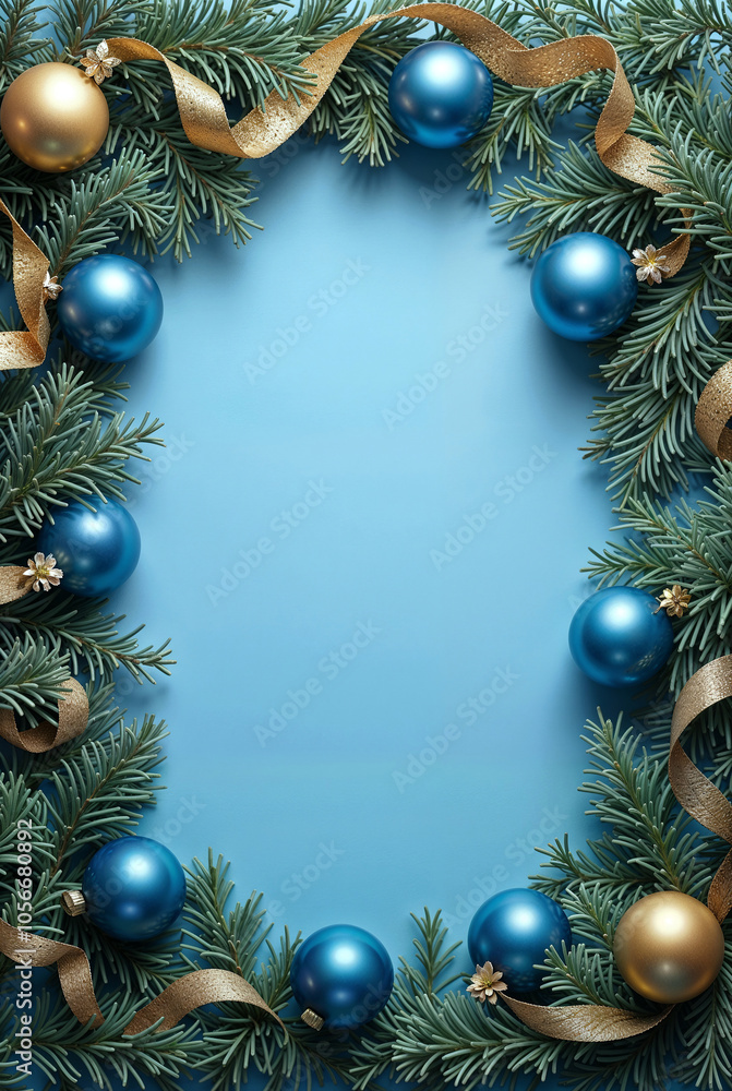 Aufkleber elegant new year frame with empty space for text, greeting card for christmas. generative ai