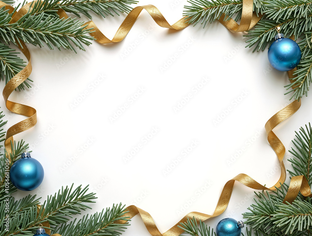 Poster elegant new year frame with empty space for text, greeting card for christmas. generative ai