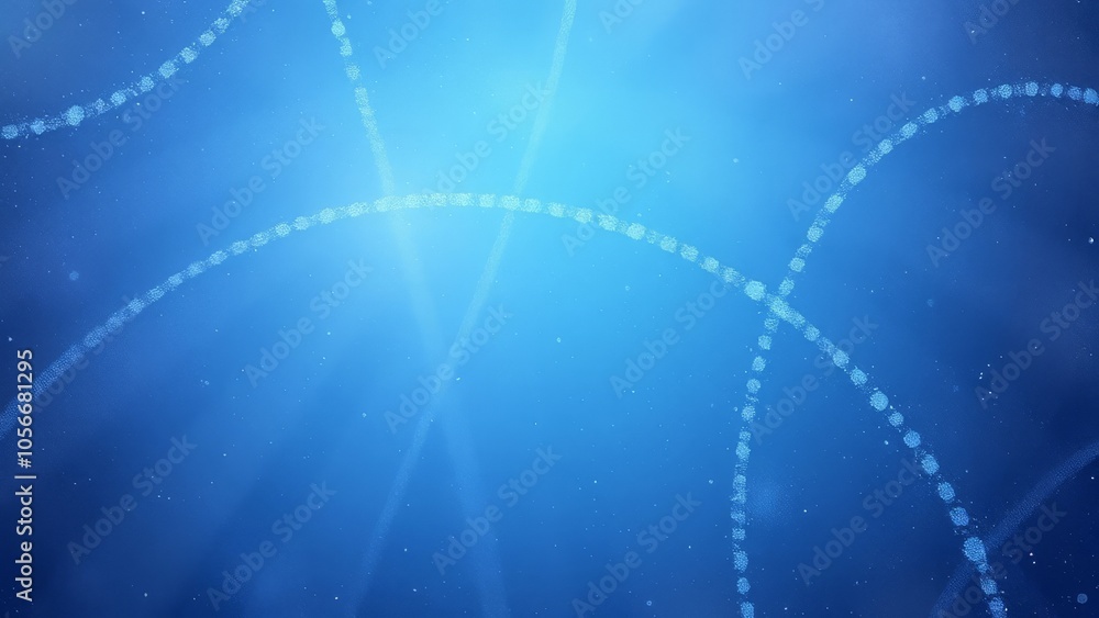 Poster glowing blue abstract background with curved lines and sparkling dots, creating a futuristic feel