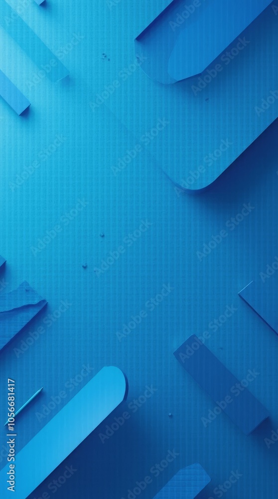 Poster abstract geometric blue shapes creating a modern 3d layered effect
