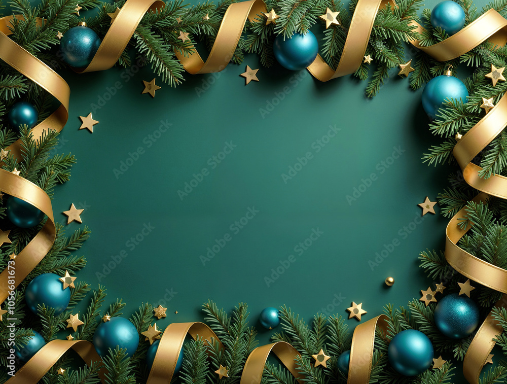 Poster elegant new year frame with empty space for text, greeting card for christmas. generative ai