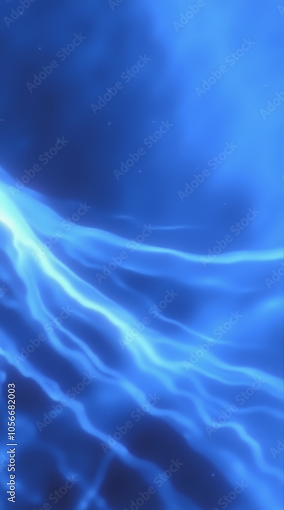 Poster abstract flowing blue lines creating a dynamic, ethereal effect