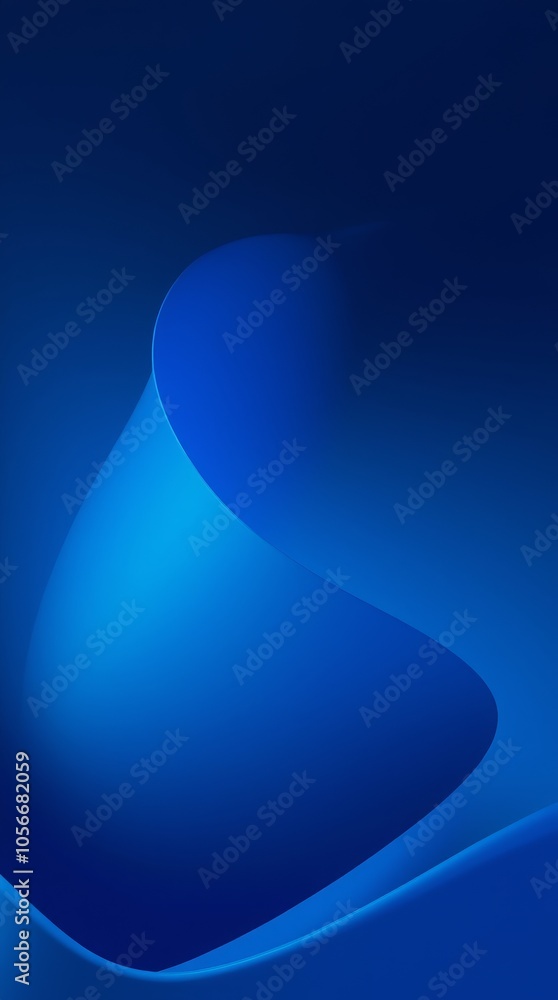 Poster abstract blue curves and gradients creating a smooth, flowing design