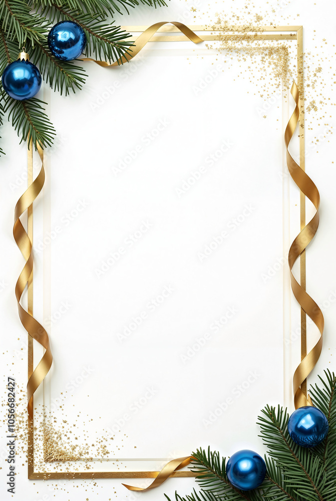 Poster elegant new year frame with empty space for text, greeting card for christmas. generative ai