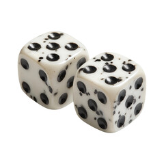 Isolated Dice with Black Dots on Transparent Background