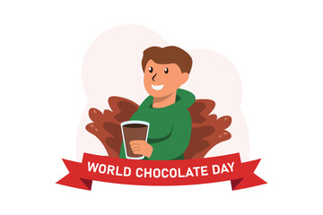 World Chocolate Day Flat Design Illustration