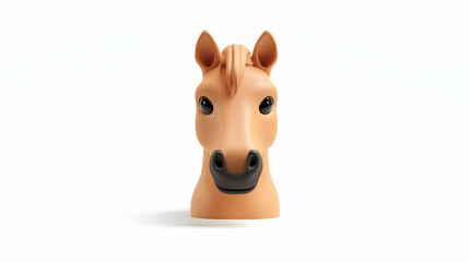 Obraz premium 3D Plain Background Therapy Horse Headshot Copy Space Stationary Camera Noble Features Strength Healing Pet Therapy Icon White Background