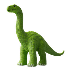 Colorful Green Dinosaur Toy on Transparent Background