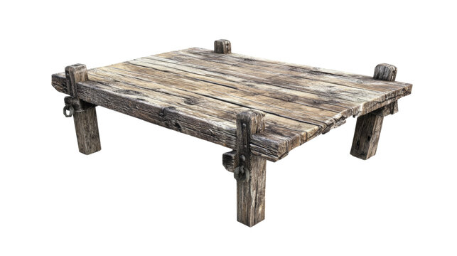 Fototapeta Old wooden pier isolated. png