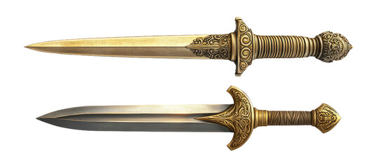 Decorative Swords on Transparent Background