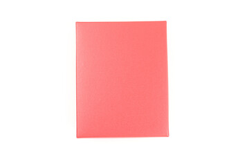 Top view, red gift box isolated on a white background. Gift box concept for happy birthday, thank you, congratulation, mother's day, anniversary, Valentine's day, and holiday..