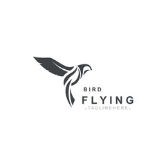 Flying Bird modern logo design isolated white background template illustration