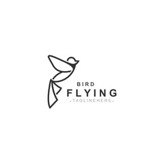 Bird simple modern logo creative line art animal graphic design style template