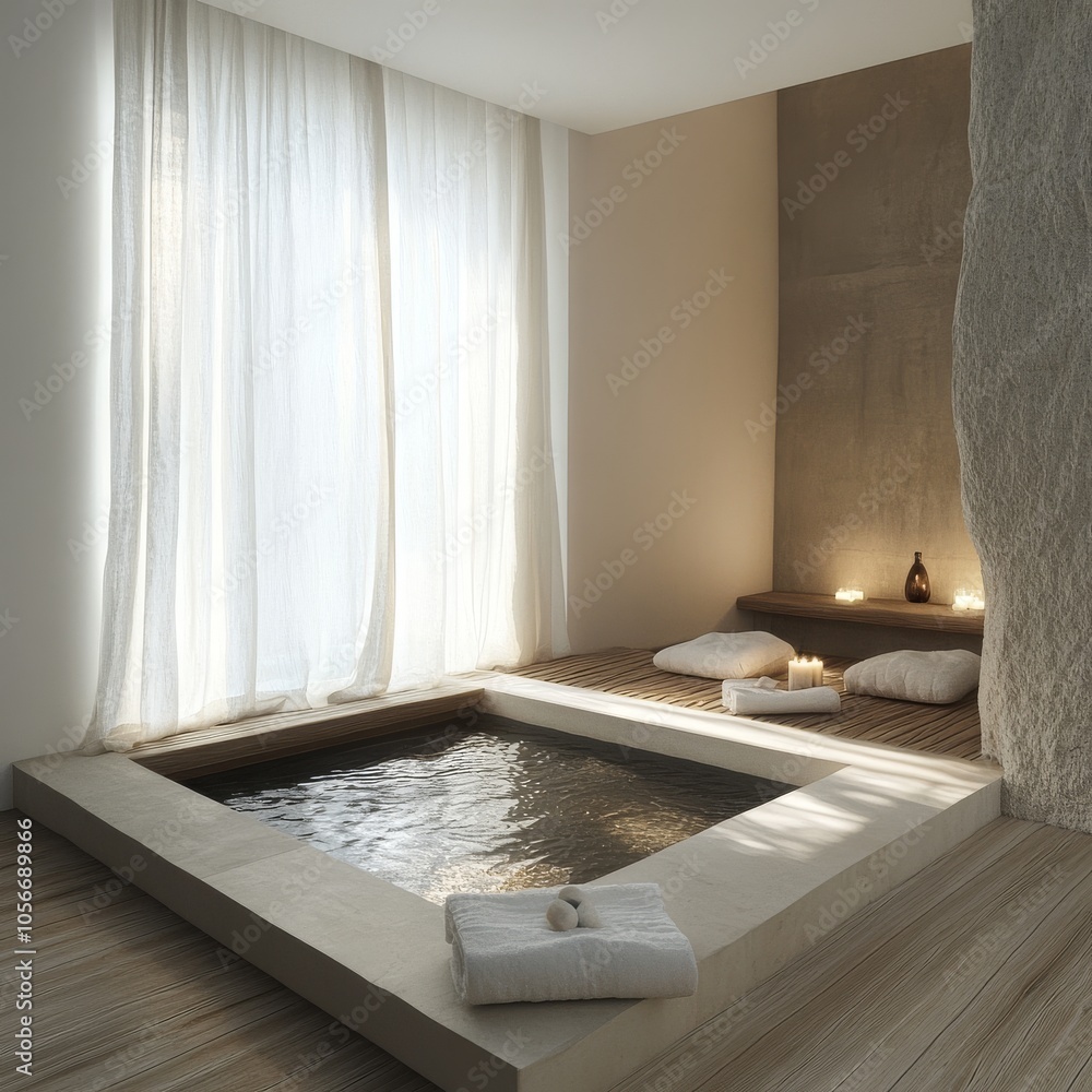 Poster simple spa setup with a minimalist touch for tranquility.