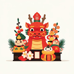 Fototapeta premium 新春の龍神祝福