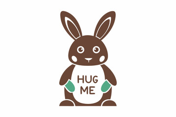 Cute bunny with a sign saying hug me