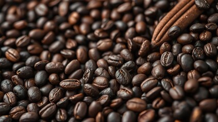 Fototapeta premium Close-up image of roasted cocoa bean, perfect for illustrating the process of making chocolate, food, roasted, sweet
