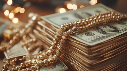 Sophisticated wealth concept, cash and capital, banking luxury, high net worth visuals