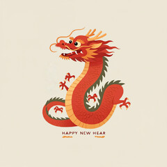 Obraz premium 燃える正月ドラゴン