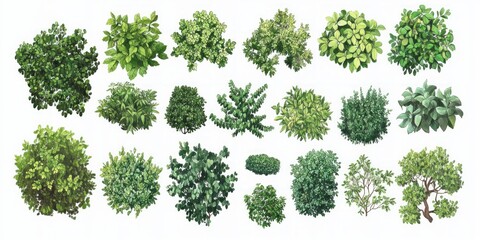 Diverse Green Plant Illustrations