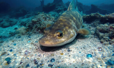 Fototapeta premium Spotted fish on the ocean floor