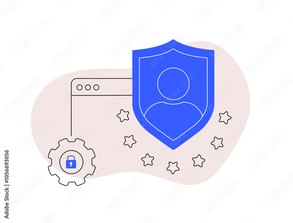 Poster privacy and data protection in digital marketing. secure user data, compliance and data encryption. 