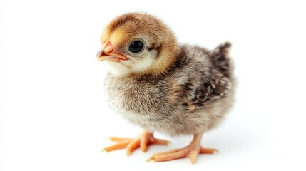 Obraz premium A small chicken on a white background