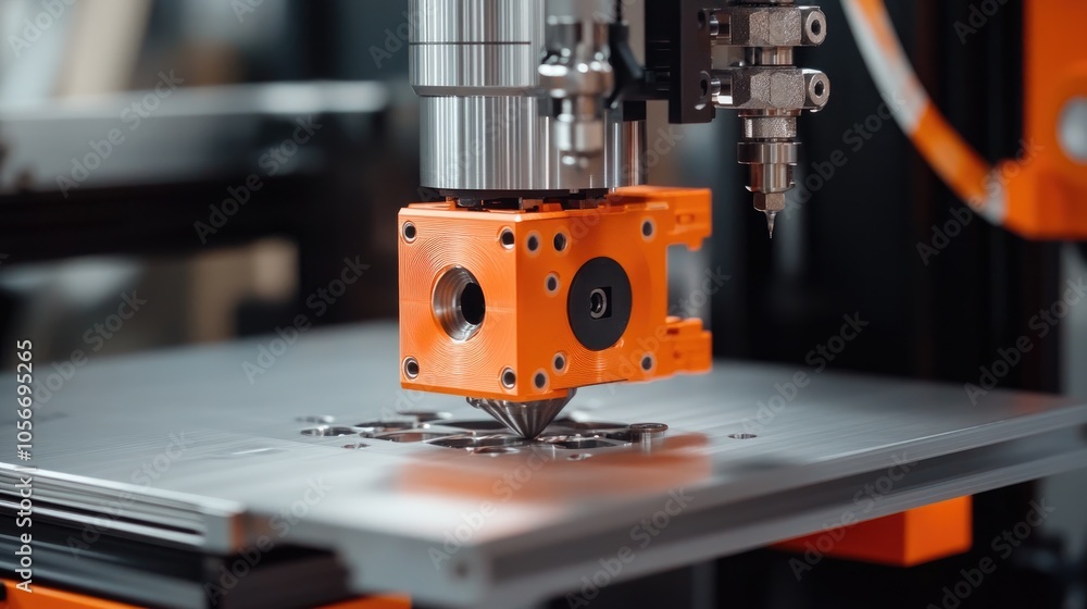 Poster a precision engineering workshop featuring cnc machines and 3d printers showcasing tools essential f