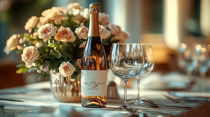 Luxury images featuring crystal glass and wine bottles in elegance