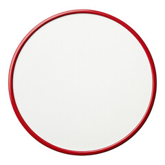 A simple, round object with a white center and a red rim, suitable for creative purposes or art projects.