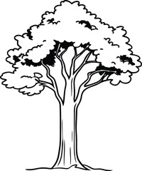 tree vector illustration black and white