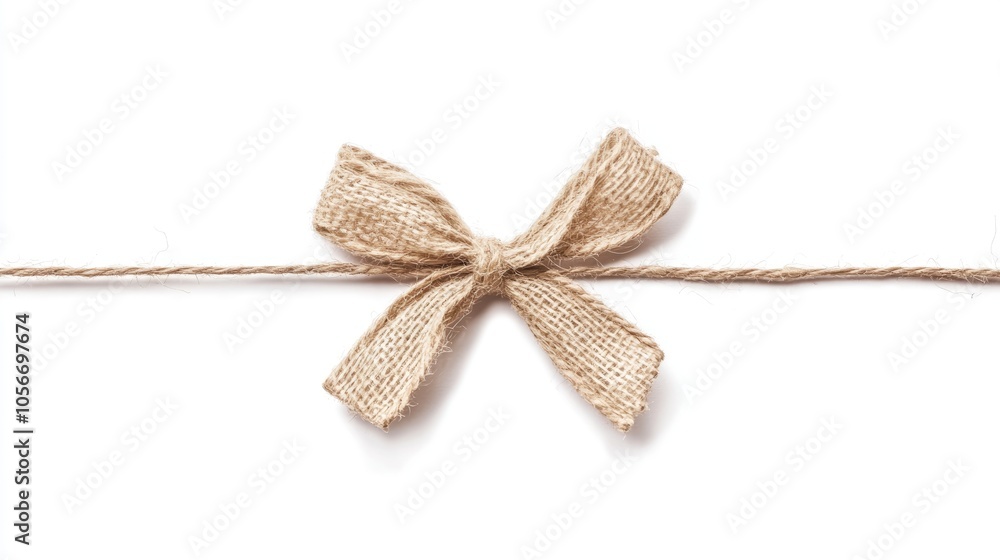 Poster string tied in a bow isolated on a white background
