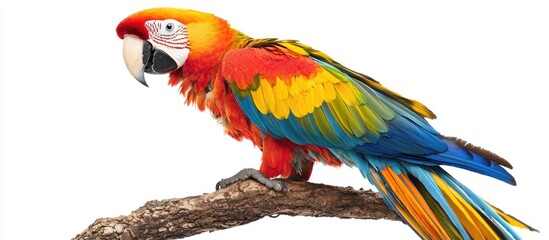 Fototapeta premium Macaw Parrot Isolated On White Background