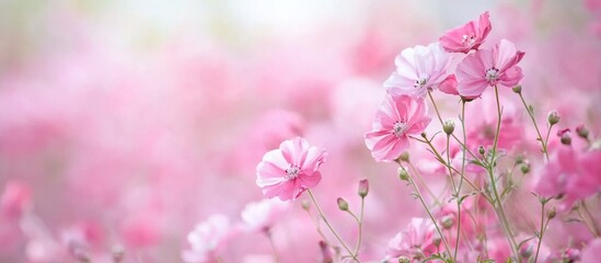Naklejka premium Flower Pink Color In Park Summer Season