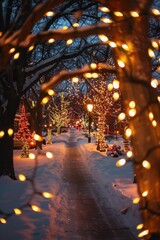 Christmas lights creating a magical holiday ambiance.