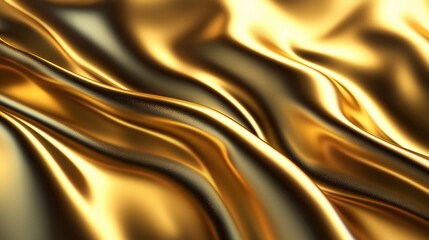Obraz premium Textured gold foil, luminous metallic finish with random pleats