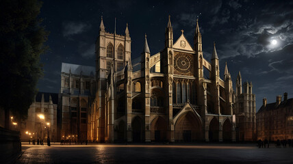 Fototapeta premium Westminster Abbey at Night