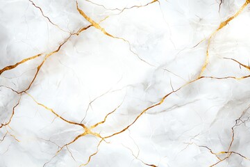 Fototapeta premium Elegant white marble texture with gold veining, perfect for backgrounds and design elements in a luxurious setting.
