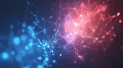 A colorful image of a web of lines and dots