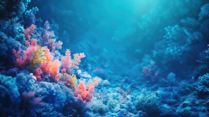 Colorful 3D aqua themed background wallpaper with a blue haze Hyperrealistic and intricately detailed