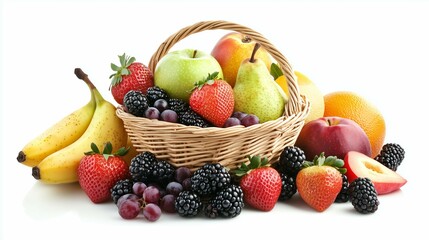 Beautifully arranged fruits in basket

