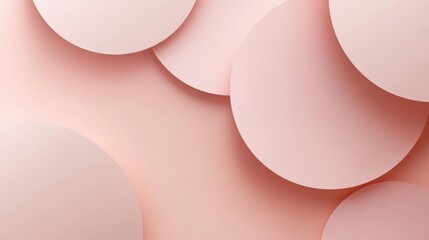 Gentle Pink Abstract Circles Overlapping Layers