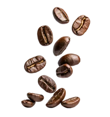 coffee beans and falling, isolated on white background © Creative Sky